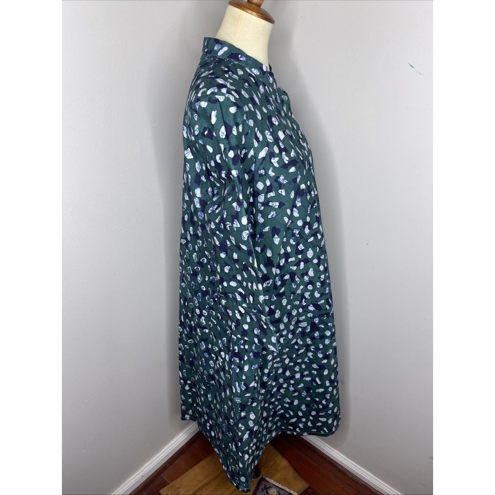 Zuri Kenya Raindrop Green Black Printed Cotton Dress Large L - Picture 5 of 10